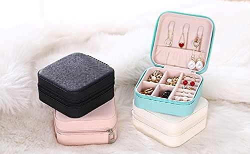 TRODANCE Mini Jewelry Case, Small Travel Jewelry Organizer, Portable Jewelry Box Mini Storage Organizer Display Box For Rings Earrings Necklaces (White) - Image 6