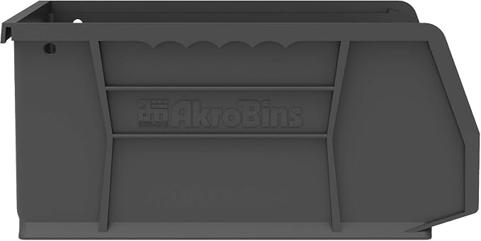 Akro-Mils 30235 AkroBins Plastic Storage Bins, Space-Saving Stackable Bins for Garage, Pantry, Craft Organization, 11" x 11" x 5", Black, 6-Pack - Image 8