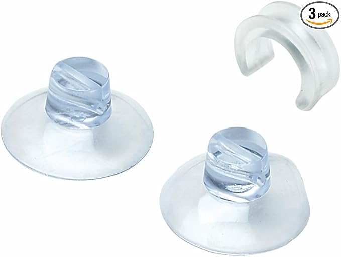 Better Houseware Suction Cup Shower Caddy Connectors, Shower Caddy Suction Cup Set for Bathroom Racks, Heavy-Duty Holder Kit, Easy to Attach & Transparent, 3 Piece Set by BetterHouseware