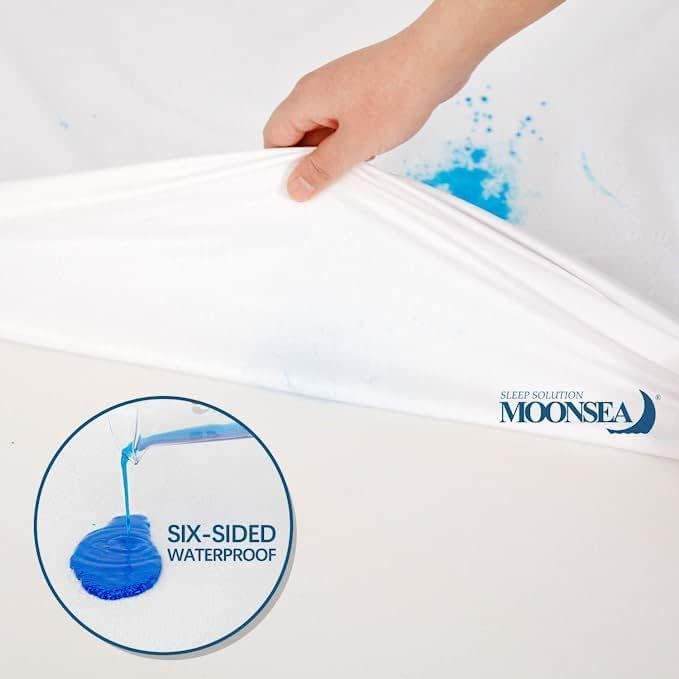 2 Pack King Size Zippered Mattress Protector Encasement with Ultra Soft Terry Surface, 6-Side Waterproof Mattress Protector, Durable Zipper, Noiseless, for Mattress 76'' X 80''(Fits 11-14 Inch)