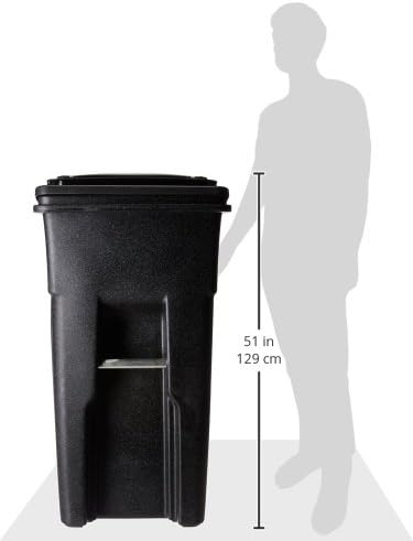 Toter 79232-R1209 32 Gallon Blackstone Trash Can with Wheels and Attached Lid - Image 2