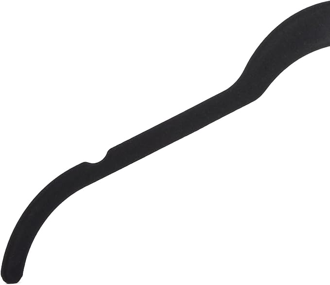 Amazon Basics Space-Saving Slim Velvet Non-Slip Clothes Hangers for Closet Organization, Sturdy with Shoulder Notches, Black, 50-Pack - Image 4