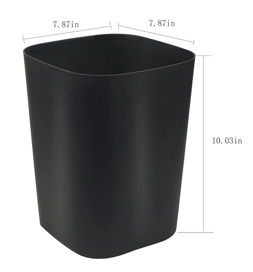 Besli 2 Gallon Small Trash Can Garbage Can Wastebasket for Bathroom Bedroom Kitchen Office (Black, 1 Pack) - Image 2