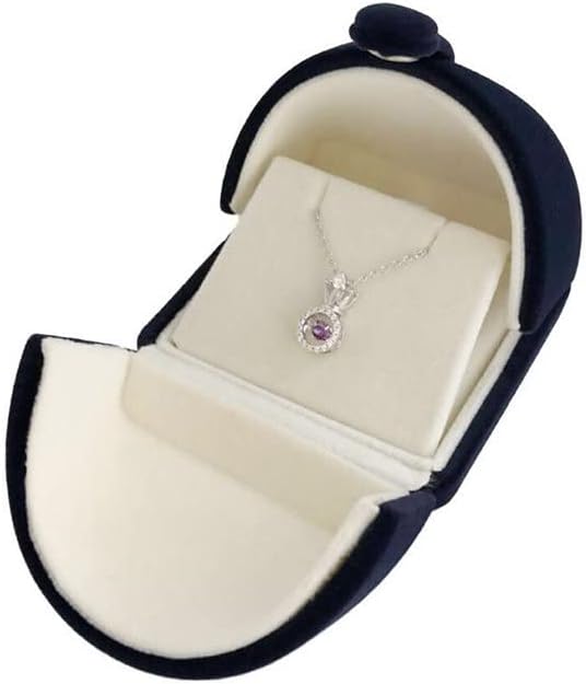Navy Blue Velvet Premium Grade Jewelry Box for Earrings Necklace Double Layer Modern Unique Design Packaging Gift for Her (Jewelry is not included) - Image 7