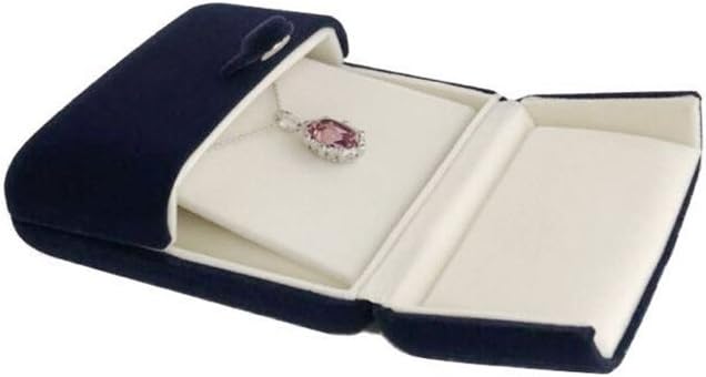 Premium Double Function Navy Luxurious Blue Velvet Pendant Earrings Necklace Gift Box Double Layer Fine Material Modern Elegant (Jewelry is not included) - Image 4
