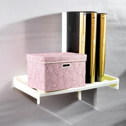 PRANDOM Larger Collapsible Storage Bin with Lid [1-Pack] Fabric Decorative Storage Box Cube Organizer Container Baskes with Handles Divider for Bedroom Closet Living Room Pink 17.7x11.8x11.8 Inch - Image 5