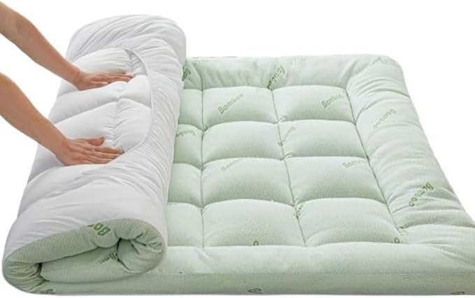 Ultra Soft Queen Size Mattress Topper - Premium Viscose Made from Bamboo, Quilted Fitted Extra Thick Mattress Pad, Pillow Top Mattress Cover with Deep Pocket Cover Fits 8–21 Inch (Twin XL)