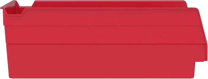 Akro-Mils 30150 Plastic Shelf Bins, Heavy Duty Storage Bins for Garage, Closet, and Drawer Organization, 12" x 8" x 4", Red, 12-Pack - Image 7
