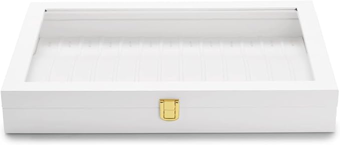 Oirlv White Leather Acrylic Lid Jewelry Necklace Organizer Box Necklace Bracelet Display Holder Case Drawer Insert Women Gift - Image 3