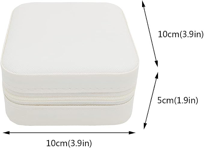 TRODANCE Mini Jewelry Case, Small Travel Jewelry Organizer, Portable Jewelry Box Storage Display Box For Rings, Earrings, Necklaces (White-4) - Image 4