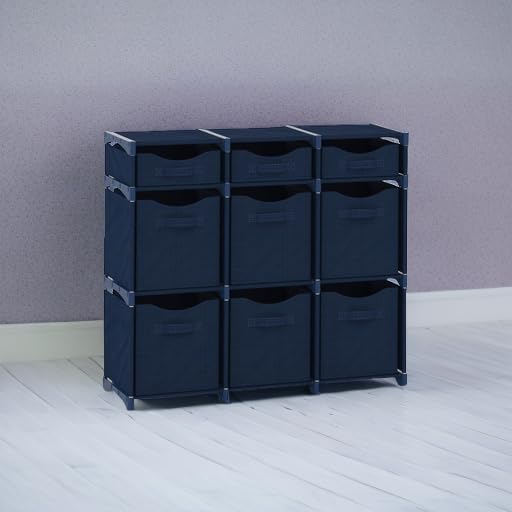 Cube Storage Organizer with Storage Bins Included - The Perfect Closet Organizers and Storage Solution. Includes 9 Storage Cubes, Great For Toy Storage, Closet Storage, Clothes Storage (Navy) - Image 5