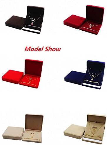 Jewelry Set Velvet Box Necklace Earring Ring Necklace Bracelet Gift Display Case Wedding Jewelry Storage Holder (Red) - Image 3