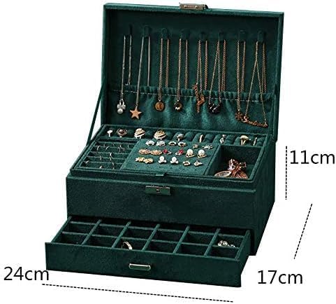 Jewelry Organizer Box for Women Girls, Jewelry Box 3-Tier Jewelry Display Case and Organizer,Lockable Jewelry Display Case Anti Tarnish,Varying Compartments for Necklaces, Bracelets, Rings - Image 8