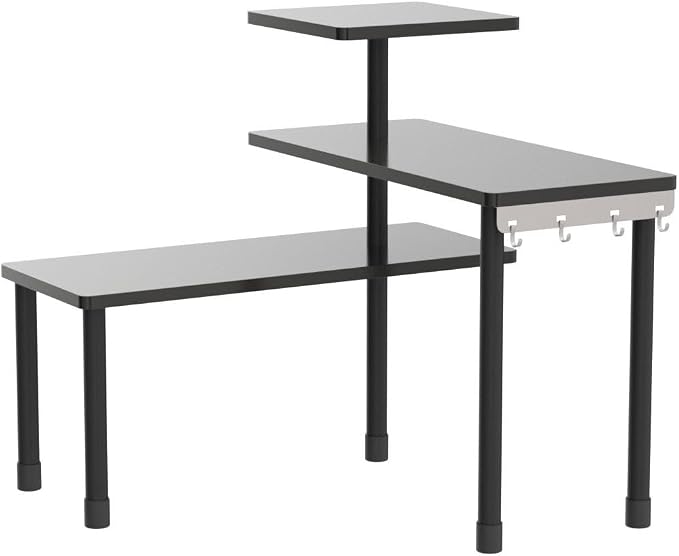 JayRex Countertop Corner Shelf, 3 Tier Shelf Moveable Organizer for Bathroom Counter, Make Up, Dresser Table, Desktop Shelf (Black) - Image 4