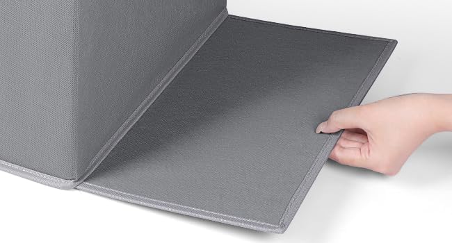 Zilink Upgraded Sweater Storage for Closet with Lids and Support Boards Large Sweater Organizer for Closet with 5 Grids Divider Wardrobe Clothes Organizer for Sweaters, Jeans, Pants, Grey, 3 Pack - Image 7