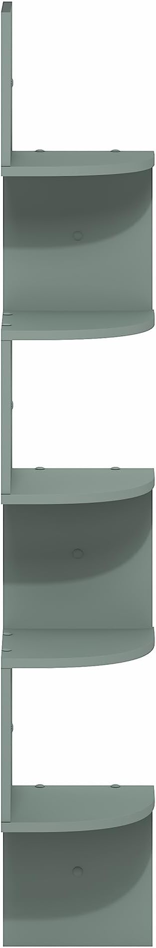 Furinno Rossi Floating Book Shelves for Wall, 5-Tier Zigzag Corner Shelf Wall Mounted, Radial Corner Floating Shelf, for Living Room, Bedroom, Bathroom, Home Office, Sage Green - Image 6