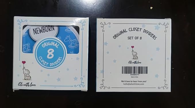 Eli with Love Baby Closet Dividers (Baby Blue) – Fits 1.5" Rod - Set of 8 Baby Clothes Organizers – Organize Nursery Hangers Size/Age - Image 6