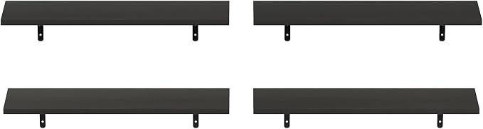 Furinno Rossi Floating Shelves for Wall Set of 4, 23-Inch Wall Shelf, Floating Shelf, Wall Mounted Shelves, for Bathroom, Bedroom, Living Room, Espresso - Image 4