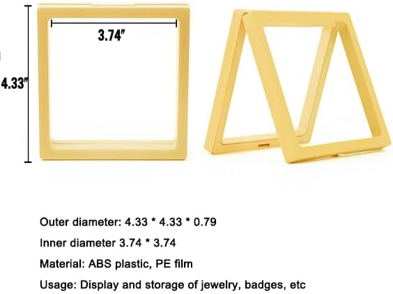 12PCS 3D Floating Frame Display Stand, Jewelry Box, Gift Box, Ornament Organizer, Small Travel Jewelry Box, PE Film Anti-Oxidation, Suspended Display Box Stackable (4.33*4.33, Type 2) - Image 5