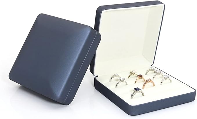 Small Ring Organizer Box, Portable Rings Jewelry Holder Case, Modern Ring Storage Tray Fit for Women,Girl for Travel (blue) - Image 2
