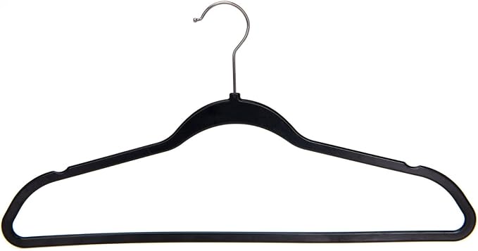 Quality Hangers 200 Pack Plastic Hangers for Clothes - Slim Non-Velvet Hangers with 360° Swivel Chrome Hook & Non Slip Notches - Ideal for Dresses Coats Shirts Jackets & More - Black - Image 9