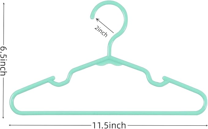 60 pcs Green Baby Nursery Closet Hangers,Non-Slip Laundry Infant Pant Hanger for Newborn Clothes,Ultra-Thin Child Coat Hanger for Girl Boy Toddler Kids - Image 2