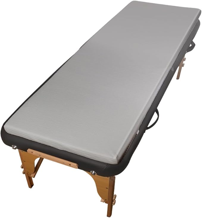 Grey 73x24x2 inch Memory Foam Massage Table Topper with Removable Cover-Elastic Bands Non-Slip-Lash Bed Cushion for Beauty and Massage
