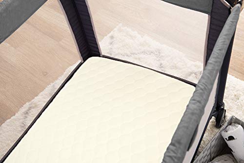 American Baby Company Waterproof Pack N Play Playard Mattress Protector, Quilted Fitted Protector Pad Cover Made with Organic Cotton Top Layer, 39" x 27"
