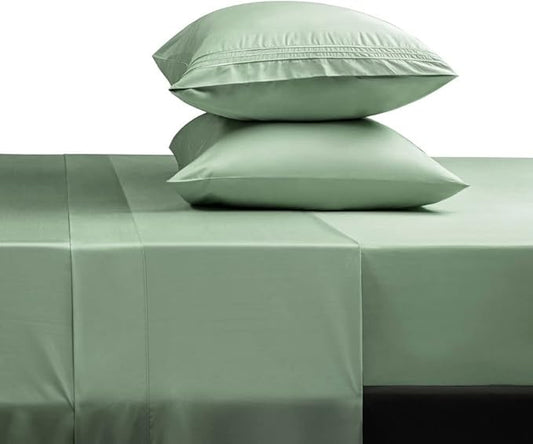 SONORO KATE Bed Sheet Set Super Soft Microfiber 1800 Thread Count Luxury Egyptian Sheets 16-Inch Deep Pocket，Wrinkle and Hypoallergenic-4 Piece (Sage, Queen)