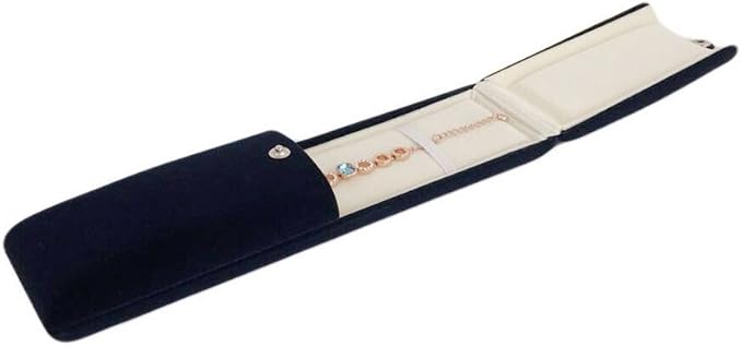 Premium Grade Jewelry Gift Box for Bracelet Necklace Navy Blue Velvet Present Modern Elegant Store Gallery Present (Jewelry is not included) - Image 2