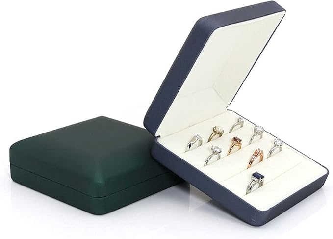 Small Ring Organizer Box, Portable Rings Jewelry Holder Case, Modern Ring Storage Tray Fit for Women,Girl for Travel (blue) - Image 7