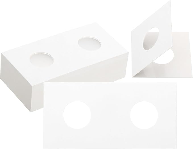 PATIKIL 2 x 2 Coin Flips, 100 Pack 20.5mm Cardboard Coin Holder Paper Coin Holders for Coin Collection Supplies Collector, White