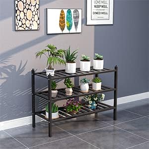 Dranixly Shoe Rack, 3-Tier Bamboo Stackable Shelf Storage Organizer, Stand for Closet, Entryway, Hallway, Bathroom and Living Room（Black） - Image 6