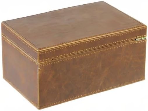 HofferRuffer Faux Leather Decorative Box, Large Wooden Structure Keepsake Box Accessory Organizer Jewelry Organizer with Hinged Lid, Storage Container for Home or Office (Brown) - Image 10