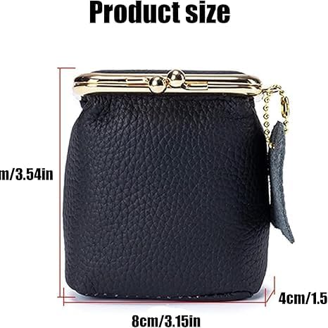 Genuine Leather Mini Jewelry Box & Vintage Wallet for Women - Compact Travel Coin Purse, Lipstick Storage Organizer, Retro Leather Clutch Case (Black) - Image 7