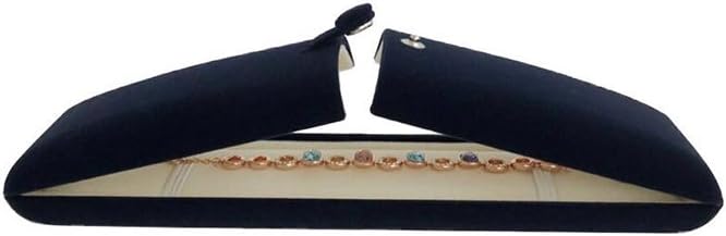 Premium Grade Jewelry Gift Box for Bracelet Necklace Navy Blue Velvet Present Modern Elegant Store Gallery Present (Jewelry is not included) - Image 4