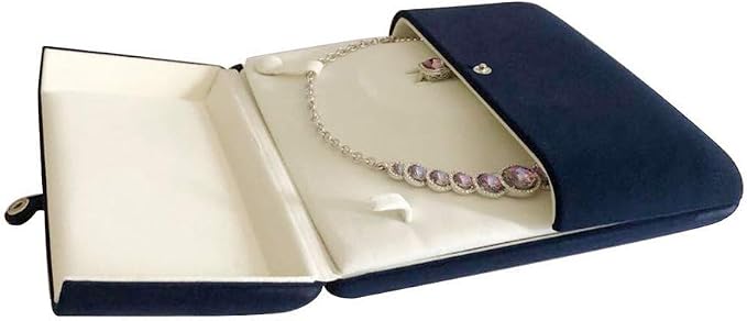 Premium Grade High End Presentation Blue Velvet Jewelry Box for Ring Necklace Bracelet Whole Set (Jewelry is not included) - Image 7