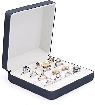 Small Ring Organizer Box, Portable Rings Jewelry Holder Case, Modern Ring Storage Tray Fit for Women,Girl for Travel (blue) - Image 3