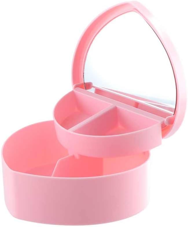 Vctitil 3 Pcs Heart shaped Jewelry Box - 2 Layer Jewelry Boxes with Mirror,Jewelry Storage Organizer,Jewelry Display Case,Desktop Organizer For Girls - Image 7