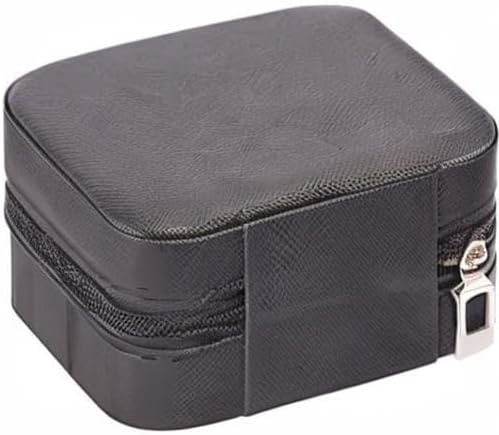 PU Leather Small Jewelry Box, Travel Portable Jewelry Case for Ring, Pendant, Earring, Necklace, Bracelet Organizer Storage Holder Boxes (Black) - Image 8