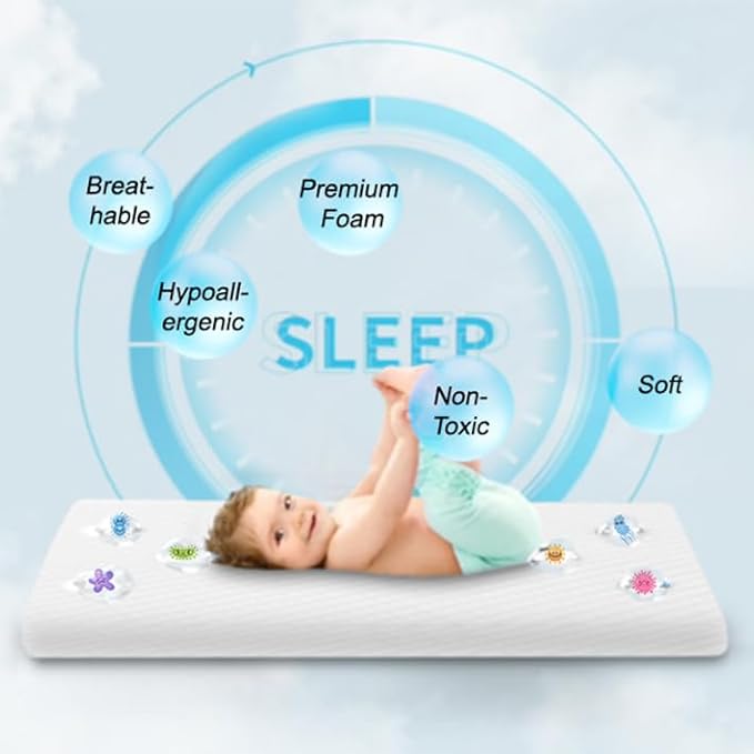 Lisara Pack and Play Mattress, 38 x 26 Pack N Play Mattress for Babies and Toddlers, Dual Sided Gel Memory Foam Waterproof, Removable and Breathable Ice Silk Cover