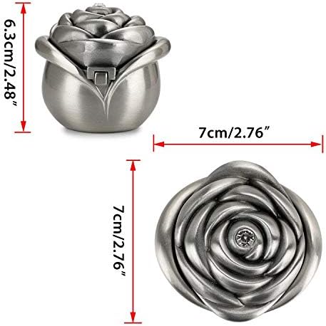 Hipiwe Rose Shape Vintage Jewelry Box - Small Trinket Storage Holder Case Keepsake Organizer Box for Rings Earrings Necklace Treasure, Gift for Women, Large - Image 6