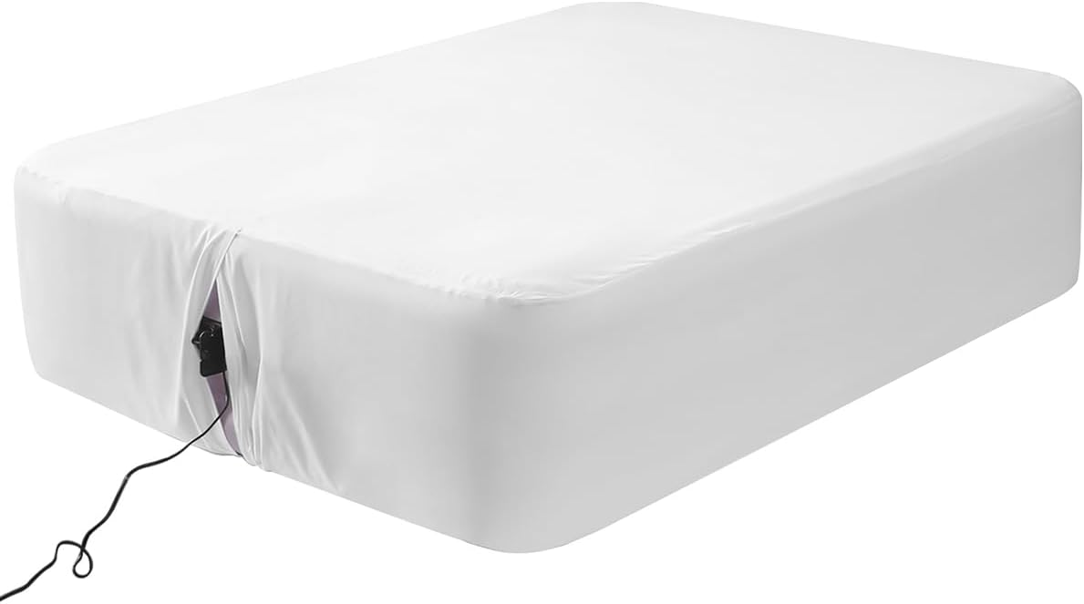 Fitted Sheet for Full Size Air Matress, with 18-24 Inch Extra Deep Pocket, Soft Breathable Air Mattress Sheet Cover for Inflatable Bed, White