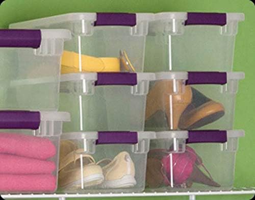 Sterilite 17511712 6 Quart Clearview Latch Storage Container with Plum Handles - Image 5