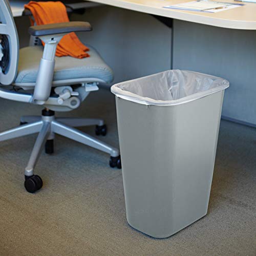 Rubbermaid Commercial Products Deskside Wastebasket/Trash Can, 10.25-Gallon/41-Quart, Gray, Plastic, Garbage Can for Home/Office, Fits Under Desk/Sink/Cabinet, Pack of 12 - Image 2