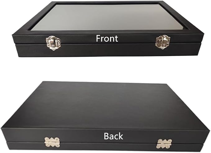 Wooden Jewelry Organizer Tray Box with Clear Lid, Travel Rectangle Organization Storage Box with Metal Clasp, Velvet Blank Jewelry Display Case for Necklaces Bracelets Rings Accessories (Black) - Image 3