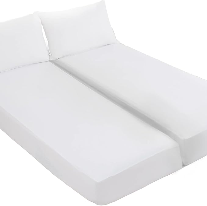 Kingnex Waterproof Split King Mattress Protector for Adjustable Beds Soft Cooling Bamboo Viscose Jersey Fitted Matress Cover