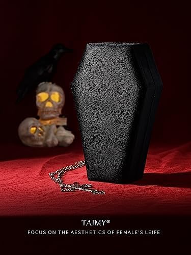 TAIMY Coffin Jewelry Box, Mini Coffin Shaped Gothic Jewelry Case, Plush Velvet Small Jewelry Organizer for Earrings Rings Necklaces Bracelets - Image 5