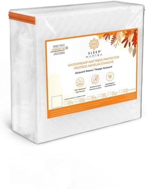 Sleep Mantra California King Adjustable Mattress Cover, White, Vinyl-Free 3D Air Fabric, Waterproof, Machine Washable