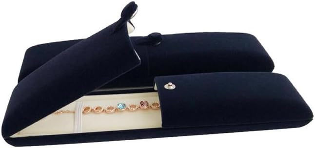 Premium Grade Jewelry Gift Box for Bracelet Necklace Navy Blue Velvet Present Modern Elegant Store Gallery Present (Jewelry is not included) - Image 6